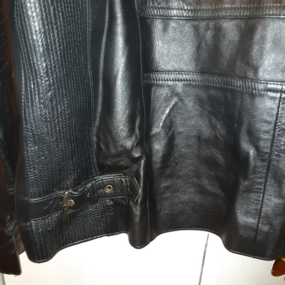 NWOT Men's Black Leather Jacket - Picture 6 of 12